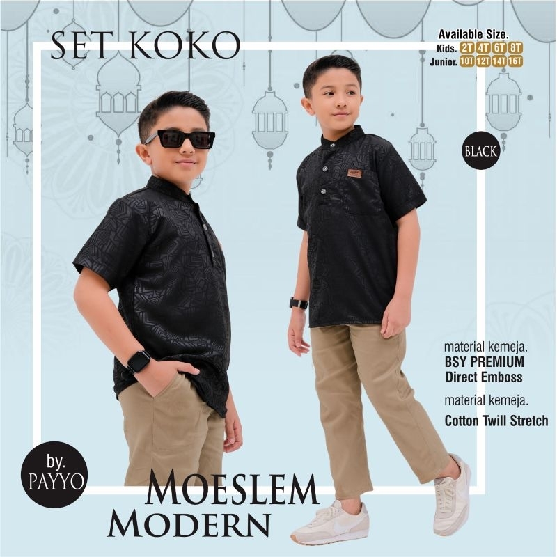 Set Koko Moeslem Modern payyo kids setelan koko kemko muslim modern payyo kids