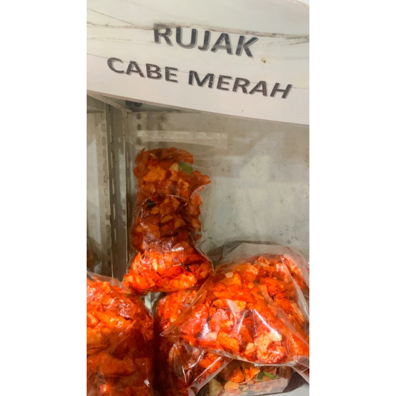 

kripik singkong rujak cabe merah