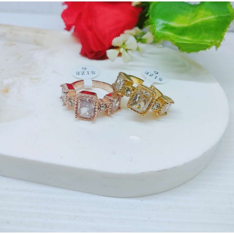 Cincin Titanium Anti Karat  Permata Perhiasan Fashion R604 605