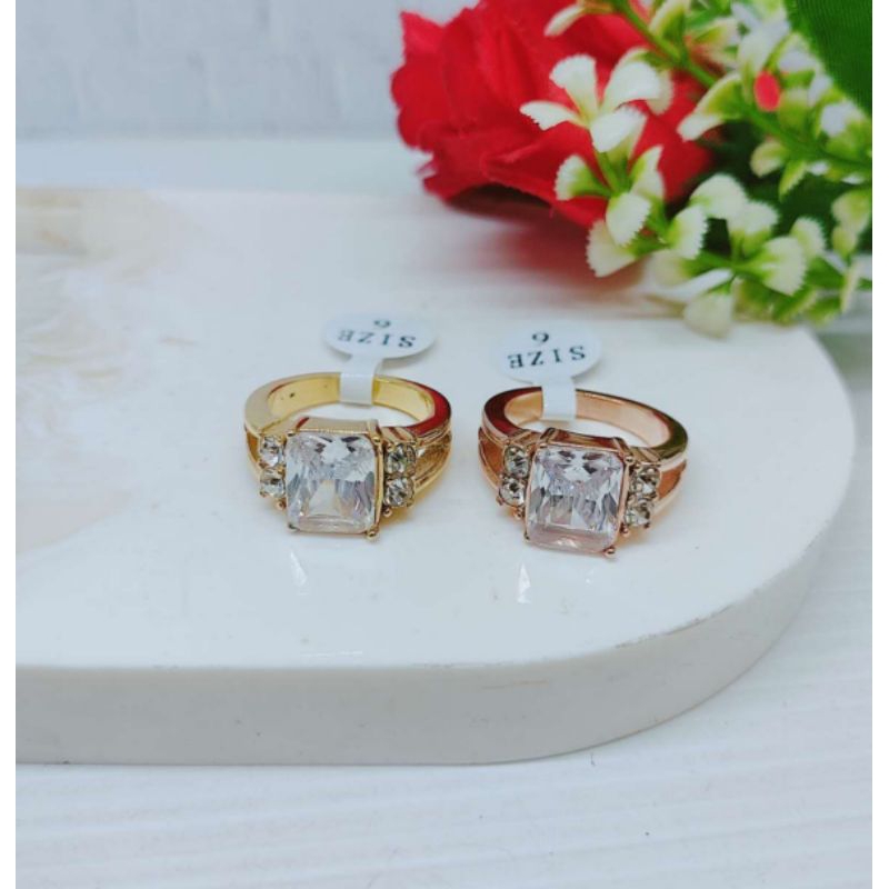 Cincin Titanium Anti Karat  Permata Perhiasan Fashion R604 605