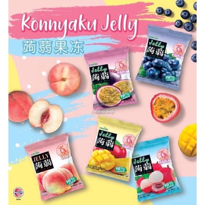 Cozzo Zero Fat Jelly Pouch 160g 蒟蒻 Cemilan Jelly