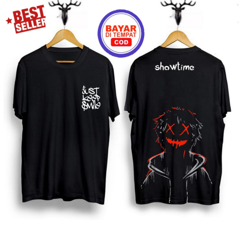 baju kaos t-shirt motif just keep smile kaos pria terbaru 2023 baju distro pria baju distro pria ker