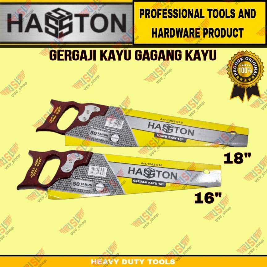 Hasston Gergaji kayu 16&quot; 1262-016/ hacksaw 16&quot; / Gergaji gagang kayu
