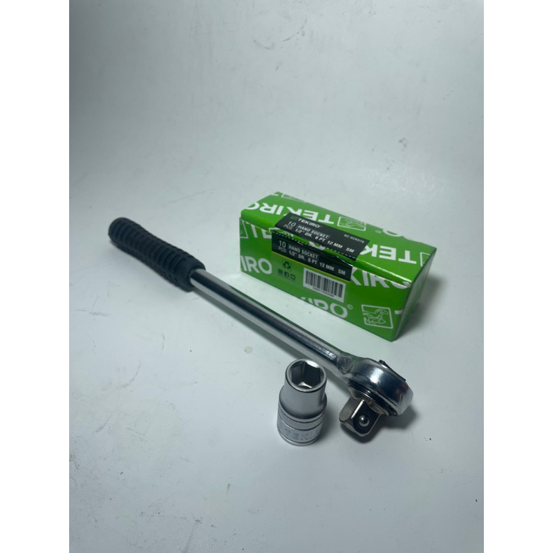 Paket mata shock Tekiro 6pt 1/2” + gagang kunci ratchet