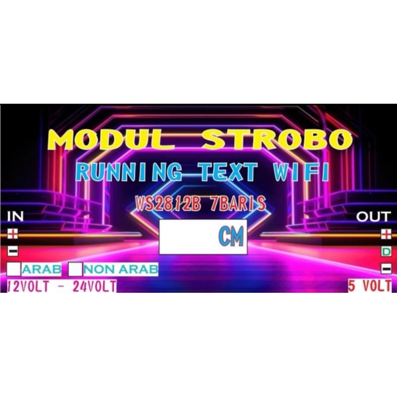 modul strobo running text ws2812 7baris new mode