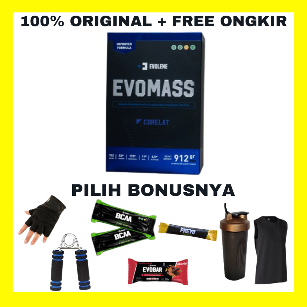 Evomass Evolene Mass Gainer 912gr 2lbs Coklat Hazelnut Vanilla Ice Cream 912 gr 2 lbs Evo Mass Evoma