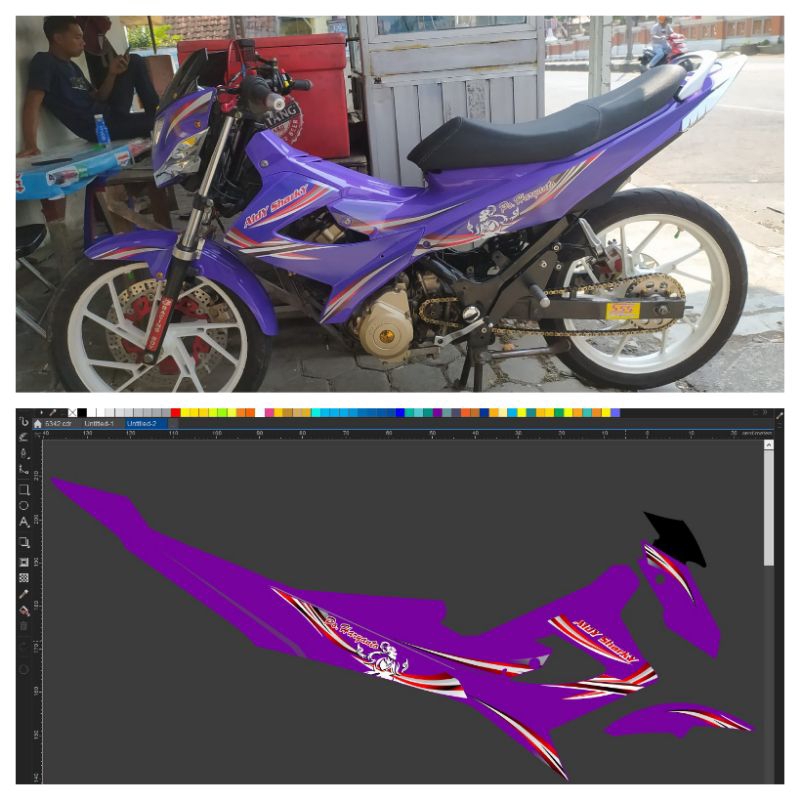 STRIPING CUSTOM SATRIAFU FACELIT MOTIF PO HARYANTO