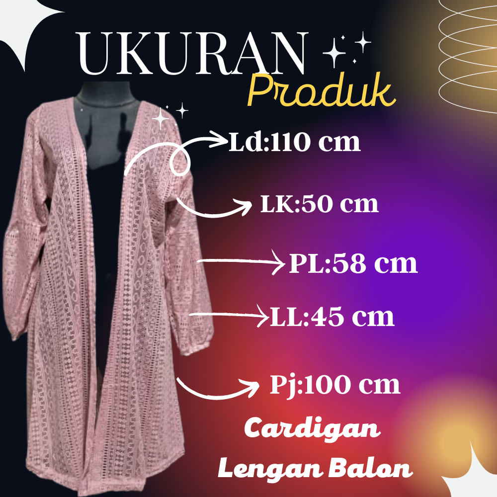Laura Lengan Balon Cardigan Panjang - Sweater Putih - Atasan Wanita - Baju Luaran Untuk Piknik Ke Pantai