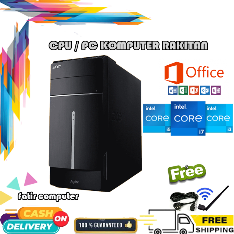 PC CPU Komputer Rakitan Sekolah Kantor  Intel core i3 RAM 4GB HDD 500GB