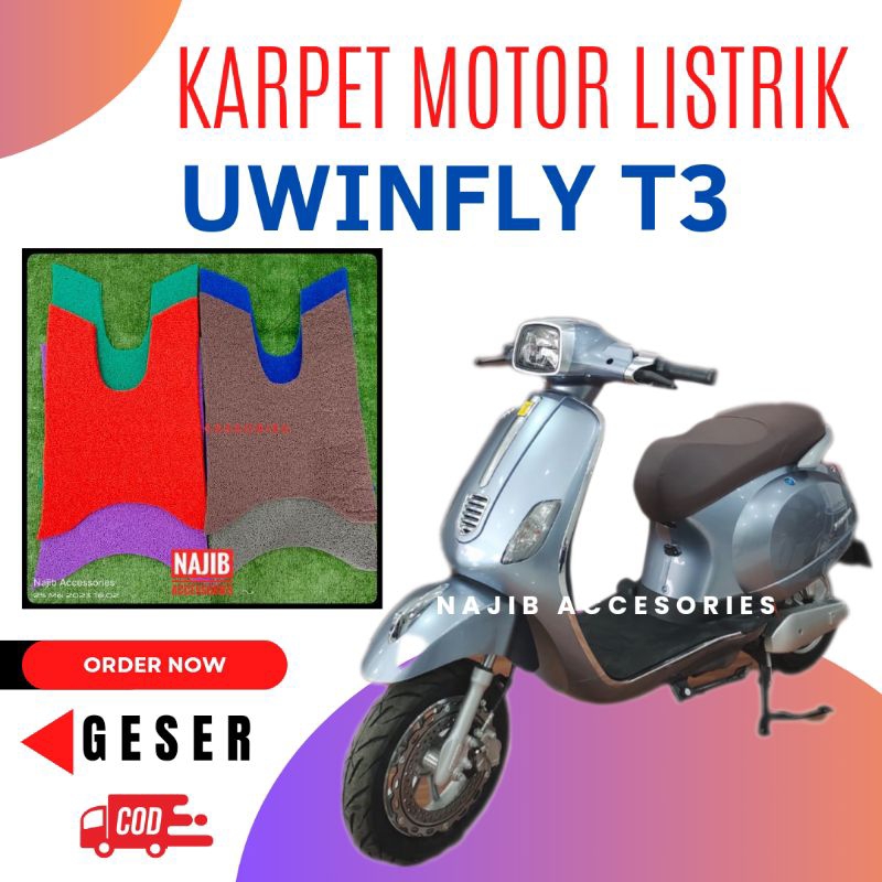 Karpet Alas Pijakan Kaki Model Mie mi Bihun Bahan Premium Karpet Alas Motor Listrik U Winfly T3 / Ka