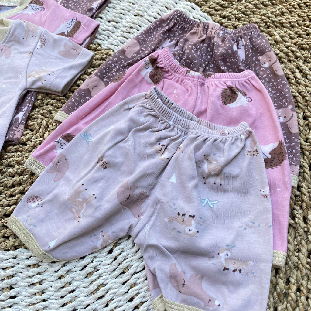 3 PCS baju bayi lengan pendek baju bayi premium motif printing ASYAM BABY