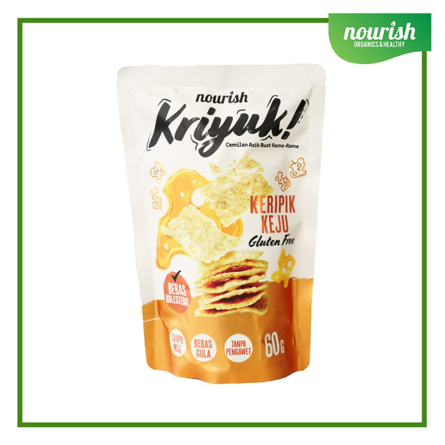 

KRIYUK! Keripik Keju Edam Gluten Free Bebas Kolesterol, NO MSG 60g-JktBar