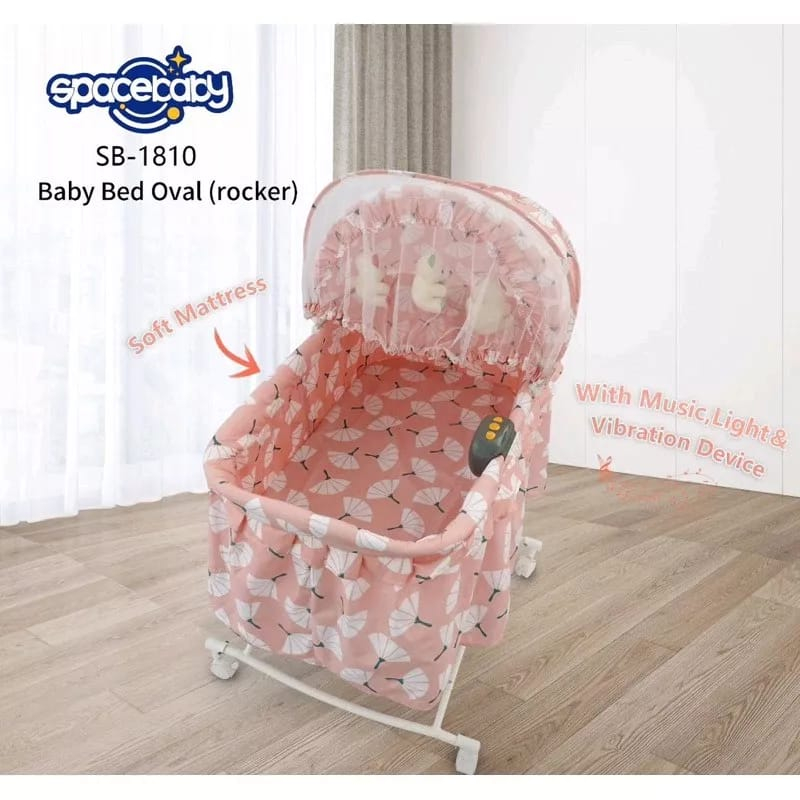 Spacebaby SB-1810 Baby Bed Oval Rocker / Tempat Tidur Bayi