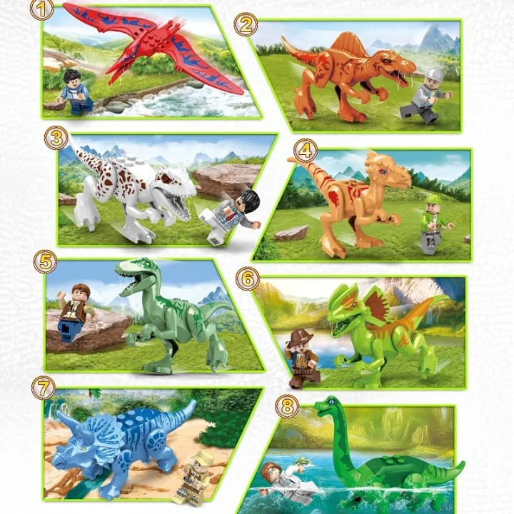 Mainan Block Dinosaurus JZ12080 Mainan Balok Susun Bricks Block Dinosaurus Mainan Dinosaurus Puzzle Dinosaurus