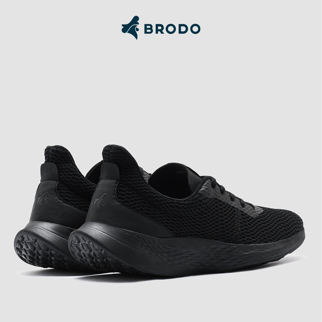 BRODO Active Sprint Full Black Original Sepatu Sneakers Sport Runnig Hitam Polos