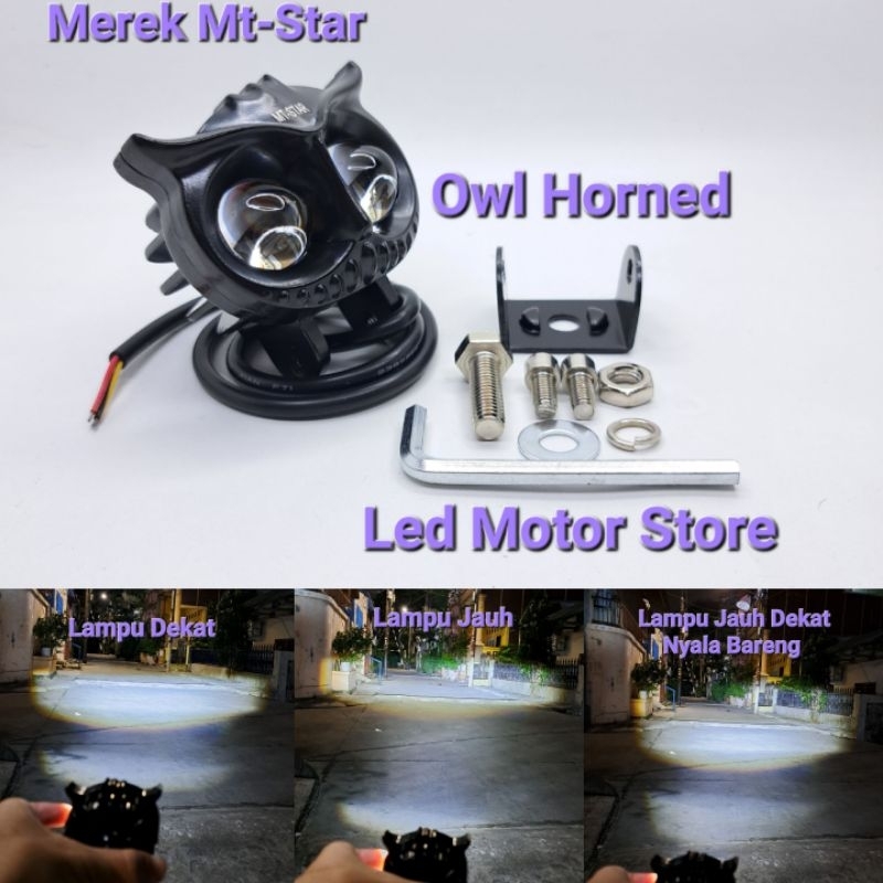 MT-STAR Lampu Tembak Sorot Owl Horned High Low Led