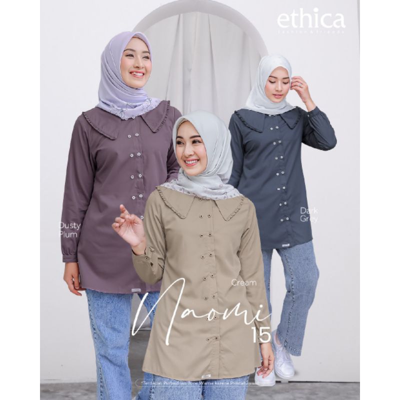 Ethica Atasan Blouse Naomi 15 (Dark Grey, Dusty Plum, Cream)