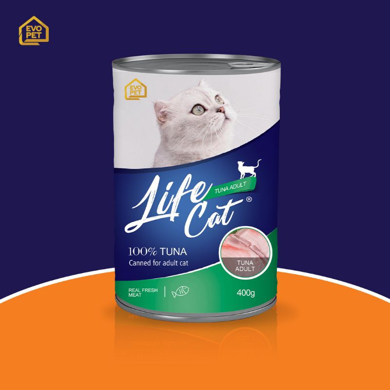 makanan basah kaleng life cat kaleng tuna adult 400gr