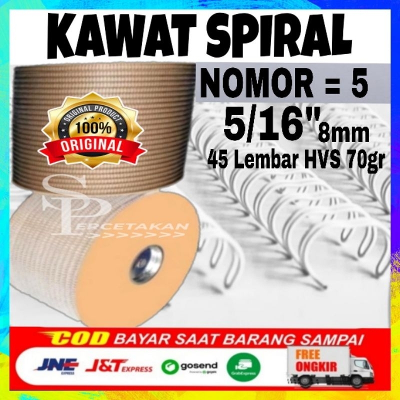 

Kawat spiral 5/16 / Spiral kawat radiance / kawat spiral kalender / ring spool spiral/ kawat spiral putih