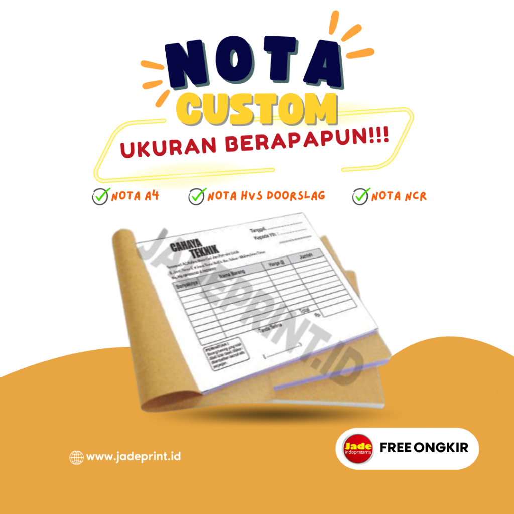 

[Min. Order 20pcs] Nota Custom Nota Custom 2 Ply Nota Laundry Nota Kontan Nota Olshop Nota Pengiriman Nota Tagihan