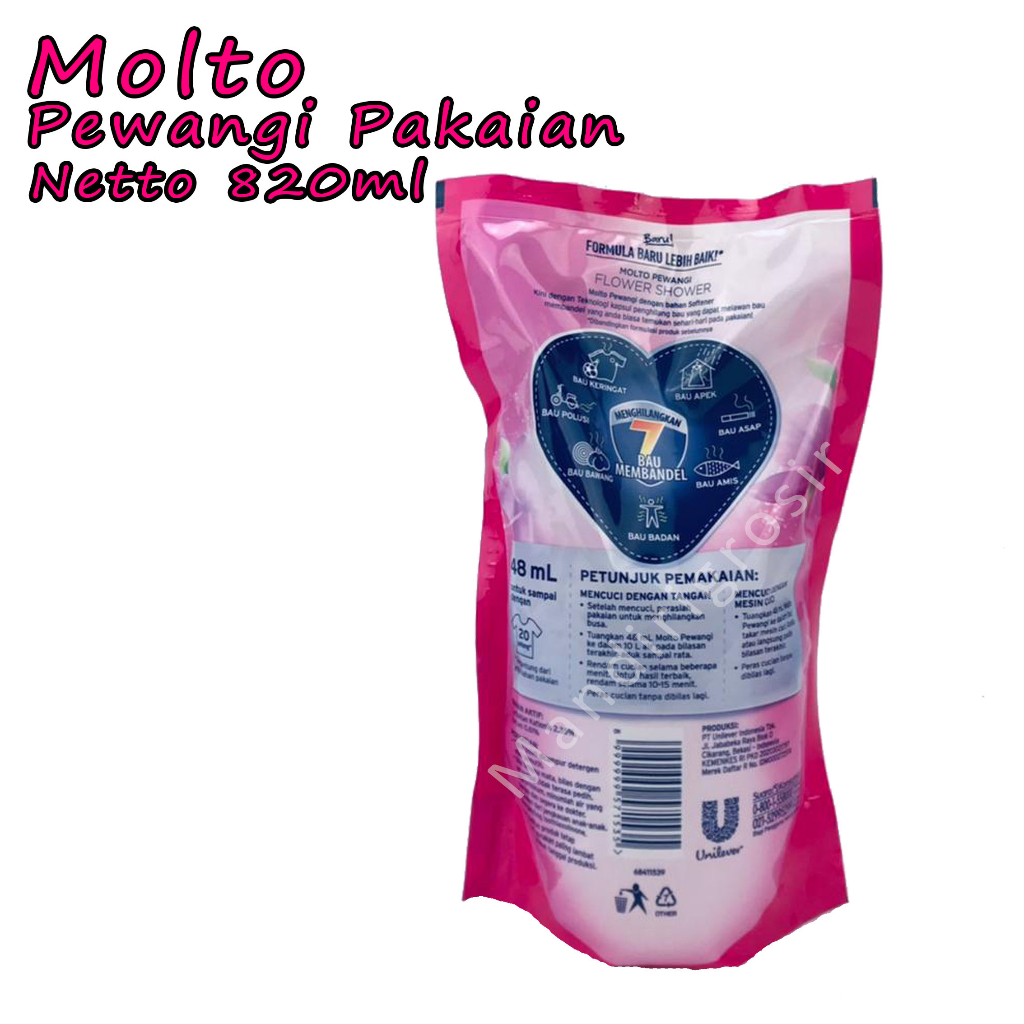 Pewangi Soft &amp; Fresh * Molto * Pewangi Pakaian * 780ml