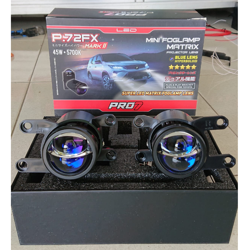 Foglamp Projie Matrix Pro7 P72FX Mark2 Blue Lens 45W lampu kabut LED Innova venturer fortuner lexus zenix