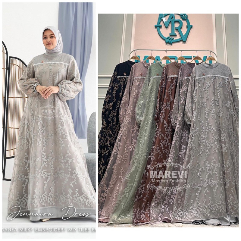 JENNAIRA DRESS MAREVI MEWAAH/DRESS BRUKAT MEWAH