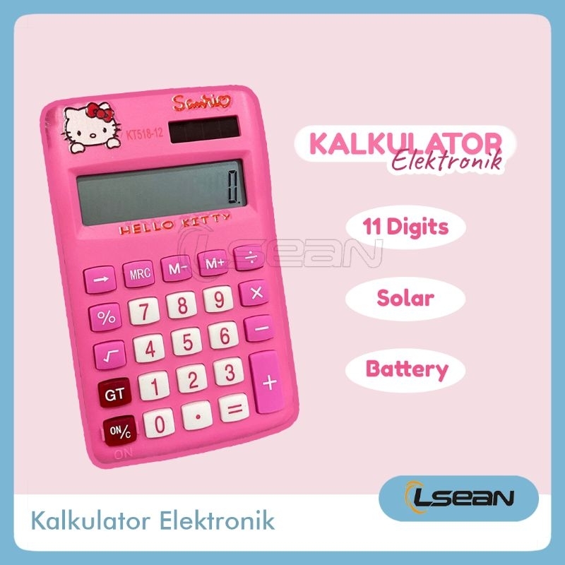 KALKULATOR ELEKTRONIK DUAL POWER SOLAR LUCU 11 DIGITS BATERAI KANCING