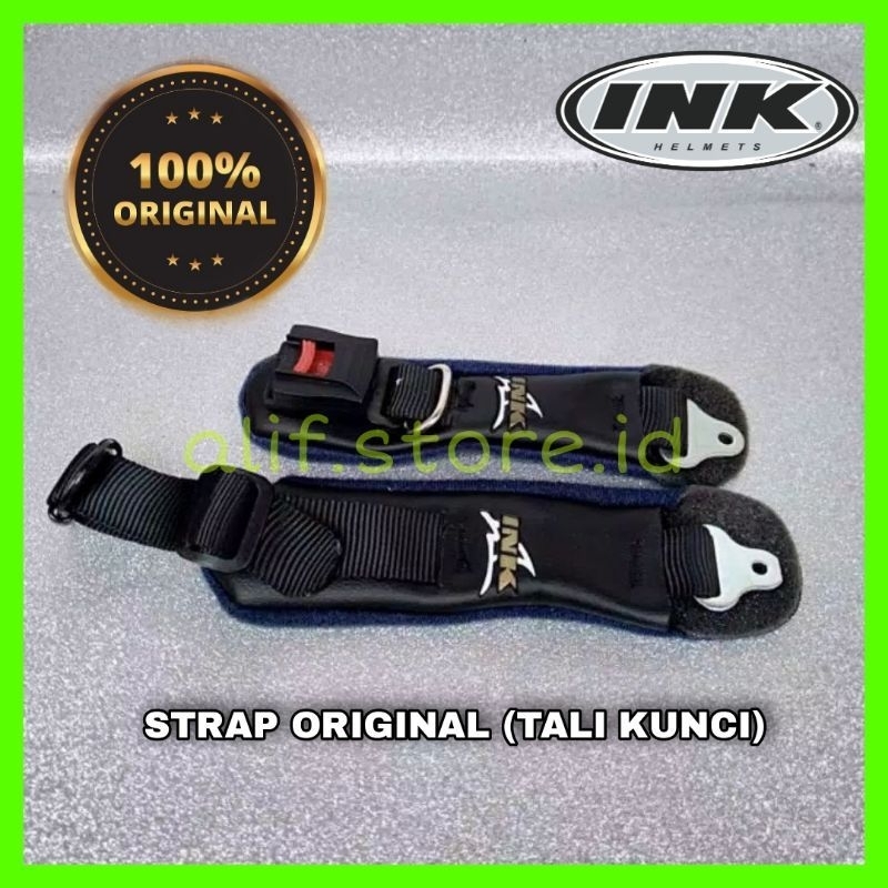 TALI HELM INK ORIGINAL CHINSTRAP KLIK ASLI ORI INK  FREE PALU BELAH DAN RING