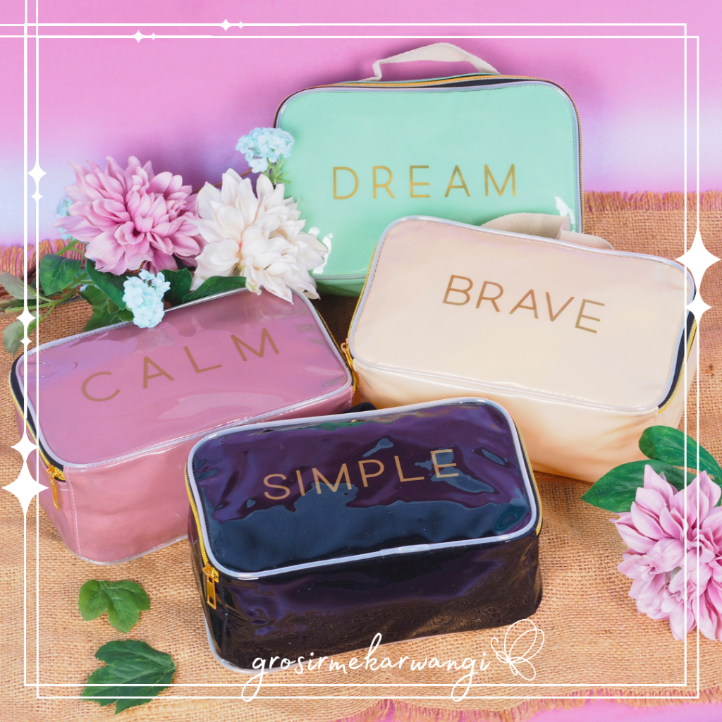 Tas Kosmetik Portable Pouch Make Up Premium Tempat Penyimpanan Organizer Travel Aesthetic