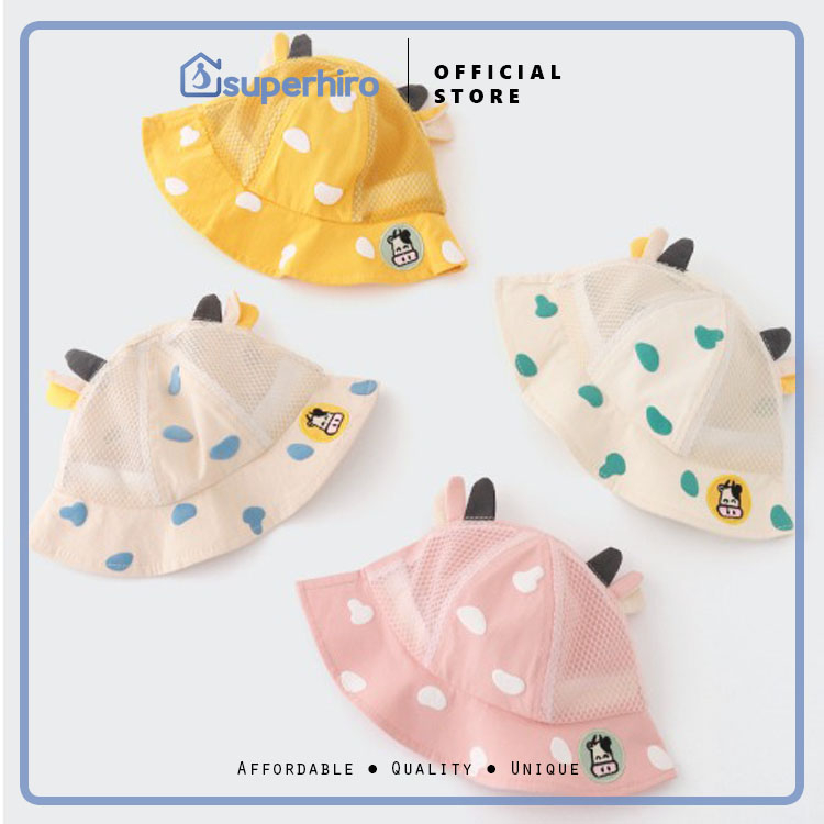 Topi Bucket Anak Bayi Cow Sapi Lucu Musim Semi Panas Summer Hat Cap