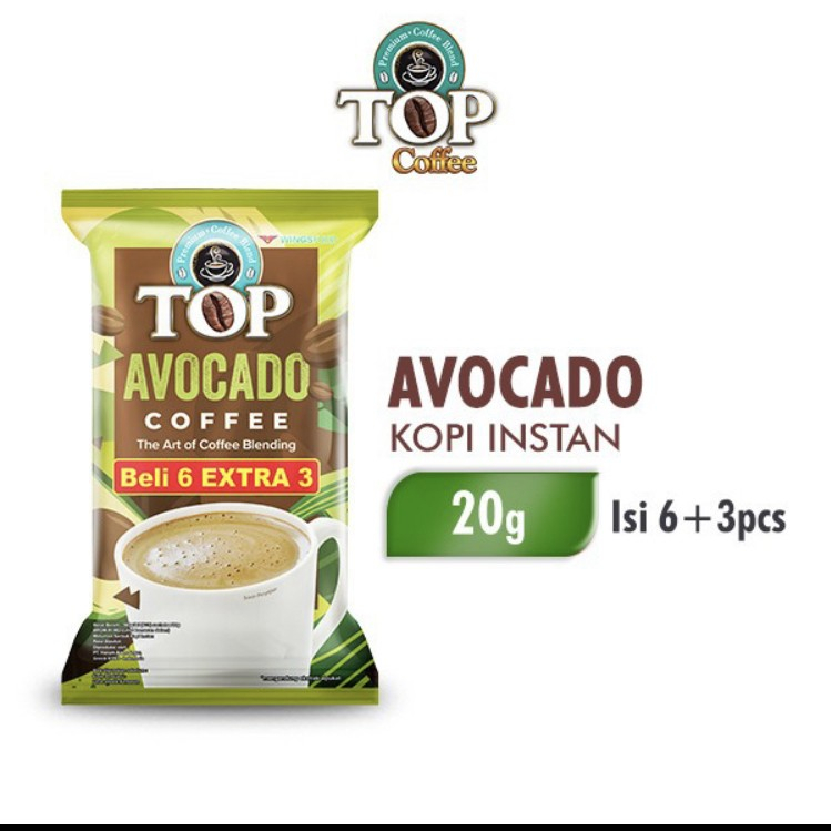 

Top Coffe Kopi Instan Avocado Kemasan 20 gram Isi 9 Sachet Murah & Hemat