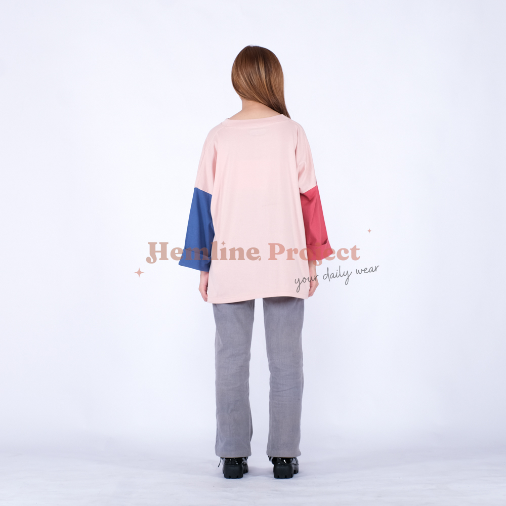 Hayla Oversized Plain - Blush Denim