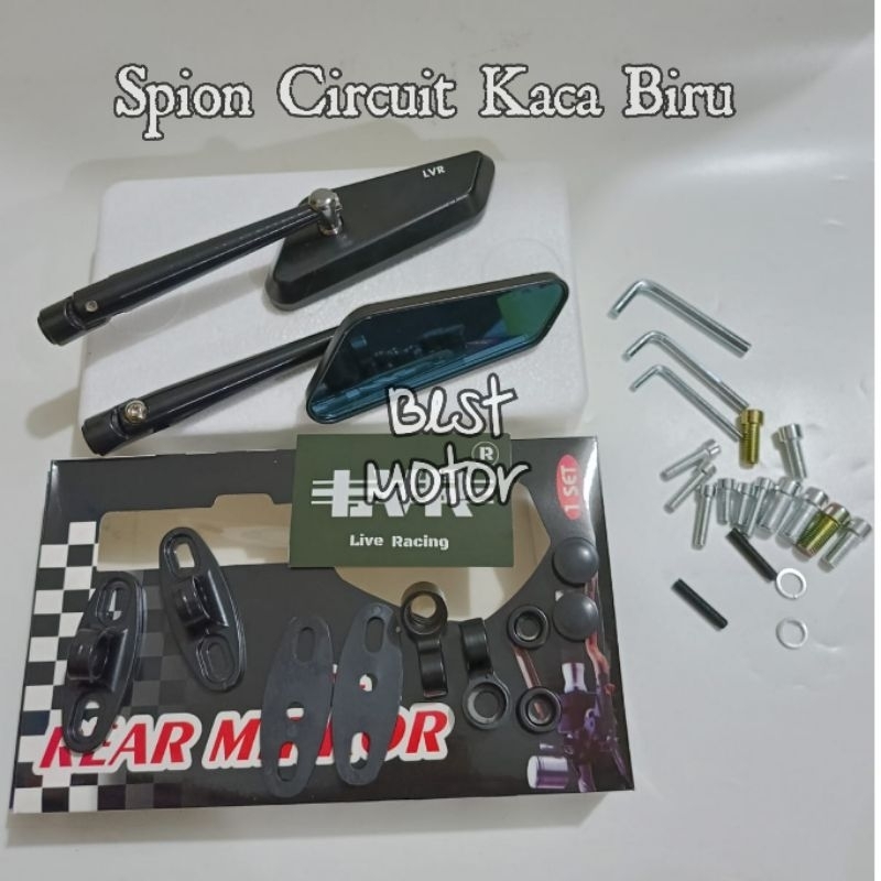 SPION CIRCUIT KACA BIRU HITAM POLOS UNIVERSAL