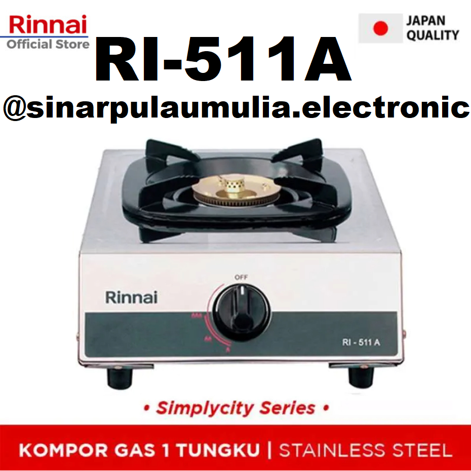 Rinnai Kompor Gas 1 Tungku - RI-511A / RI 511A / RI 511 A / RI511A / RI511 A