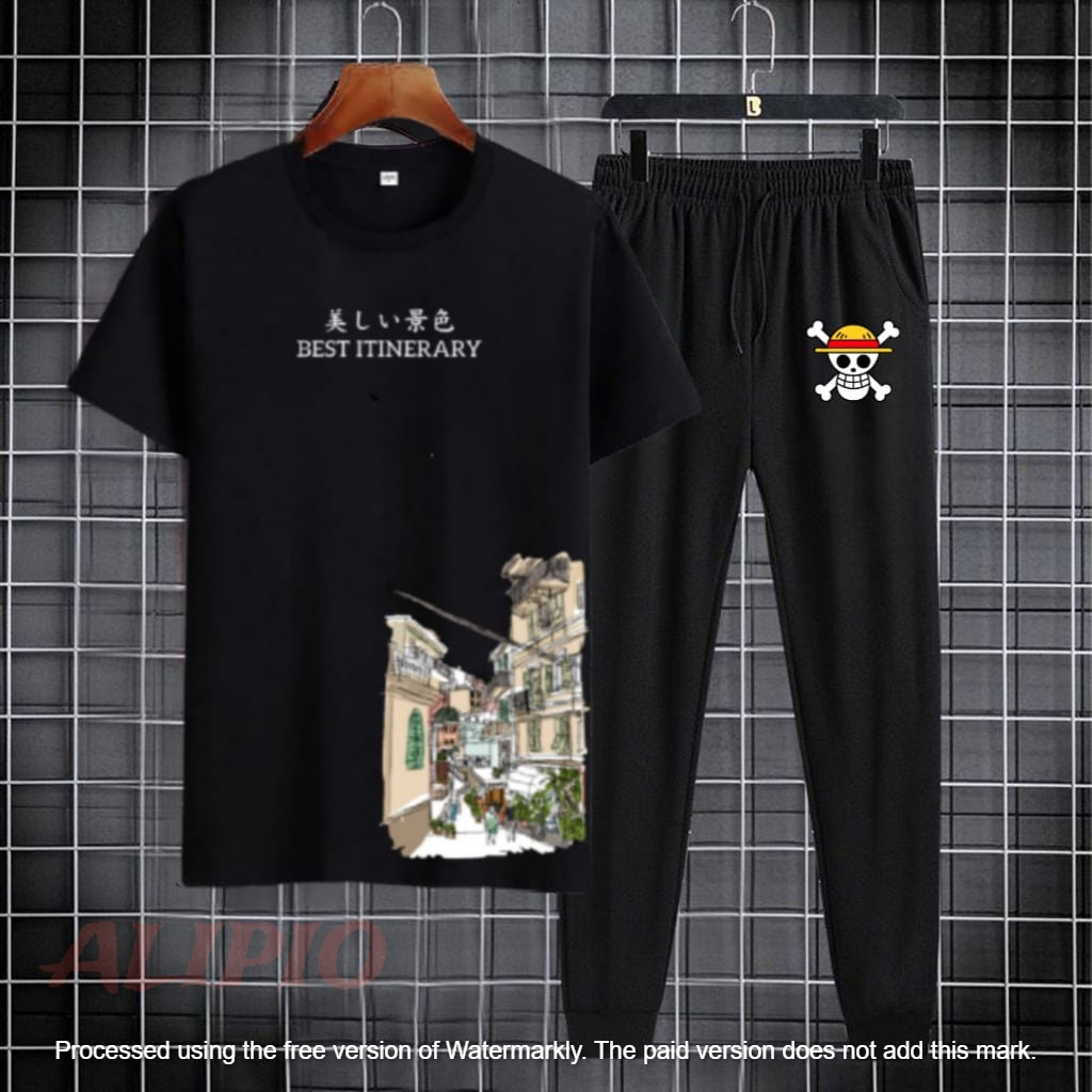 Setelan Celana Jogger &amp; T-shirt Lengan Pendek Alipio Setelan Best Itinerary