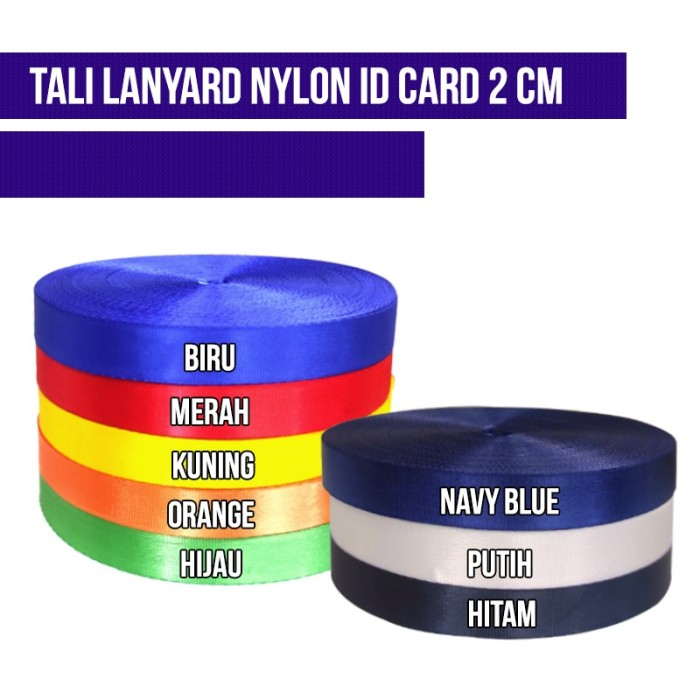 

Tali lanyard idcard nilon 2 cm kilap Roll