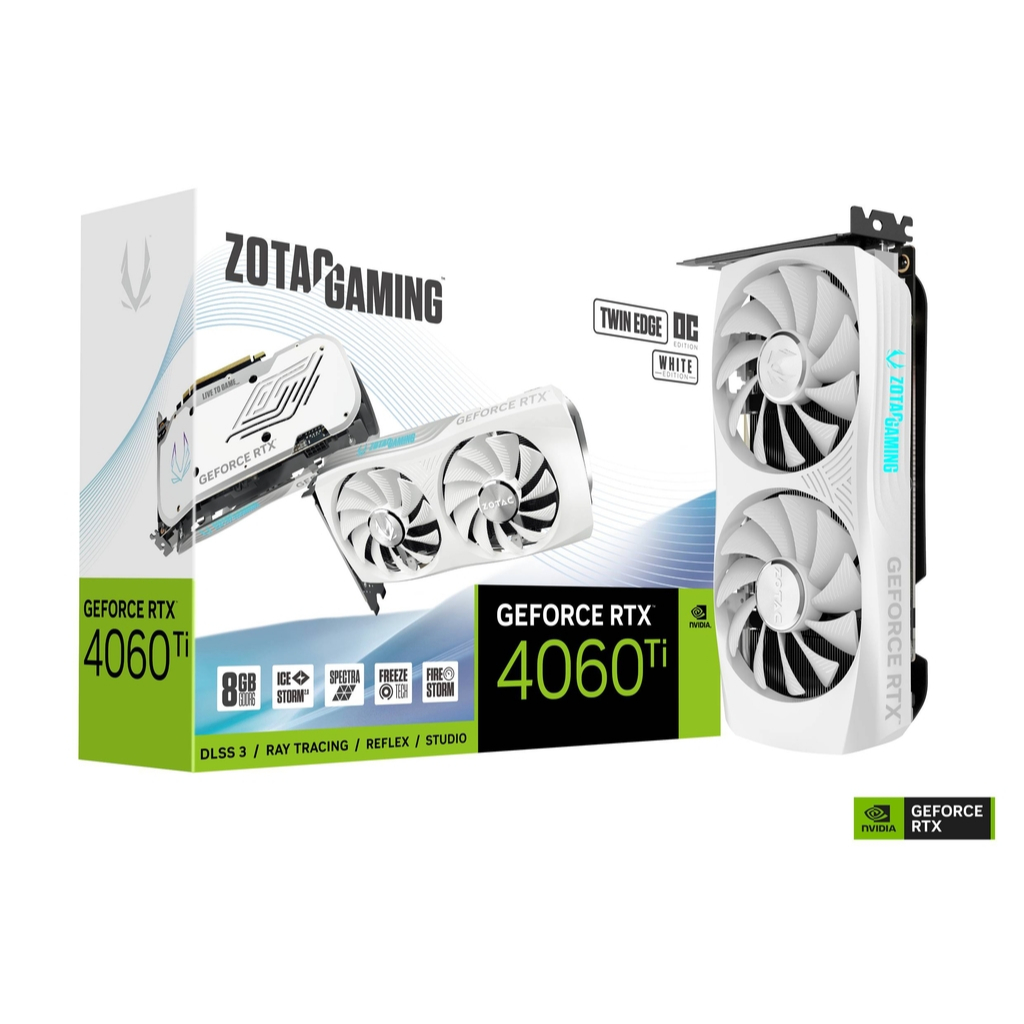 ZOTAC GeForce RTX 4060 TI Twin Edge 8GB OC GDDR6 White Edition - ADA Lovelace VGA RTX4060TI DDR6