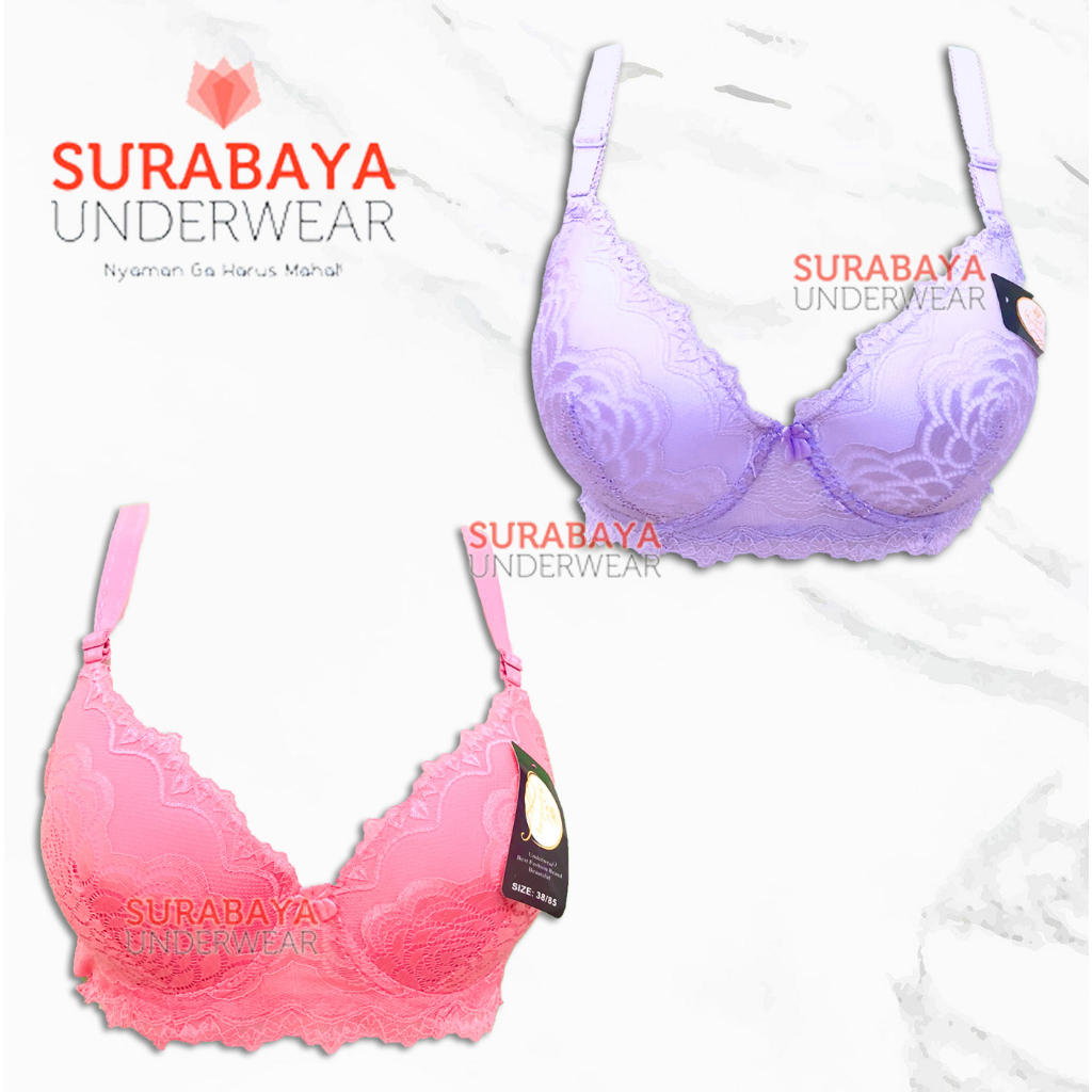 BRA / BH BRUKAT CANTIK BUSA TIPIS CUP C (SIZE 38-44) KAIT 3