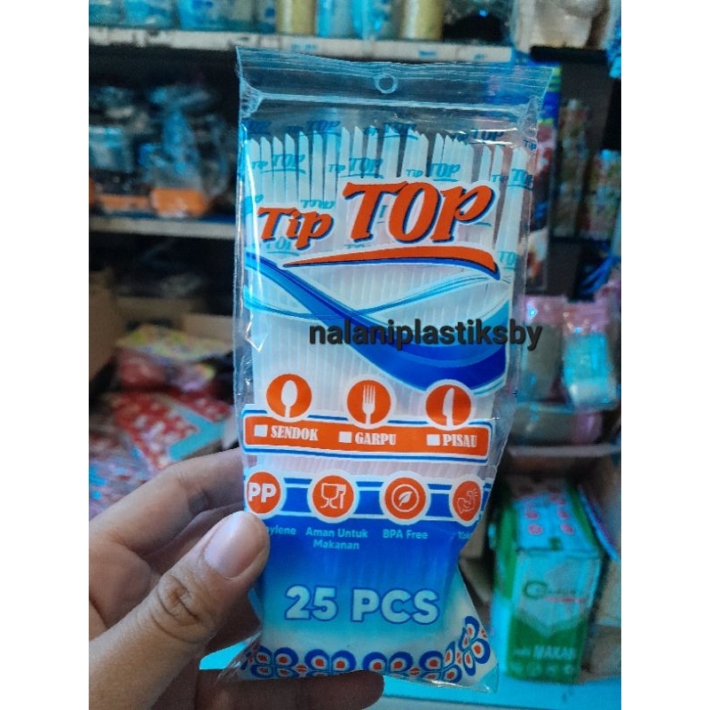 SENDOK/GARPU PUTIH TIP TOP 25 PCS