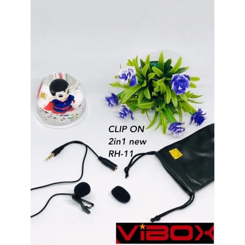 Grosir Mic Clip On 2in1 Vibox Original RH11 Plus Splitter Komplit Dapat Sarung Premium BY SMOLL