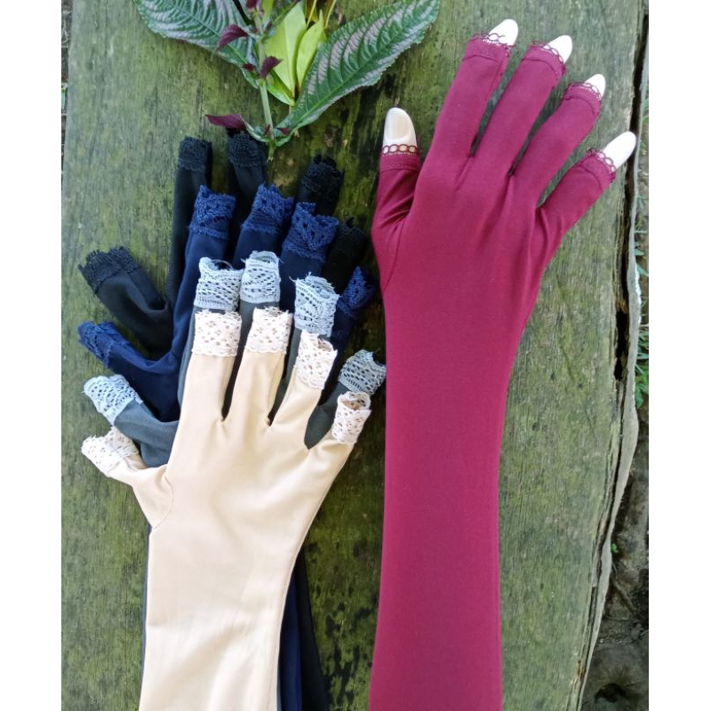 SARUNG TANGAN TOUCHSCREEN BUKA SEMUA JARI/SARUNG TANGAN muslimah tipis/sarung tangan muslimah renda 