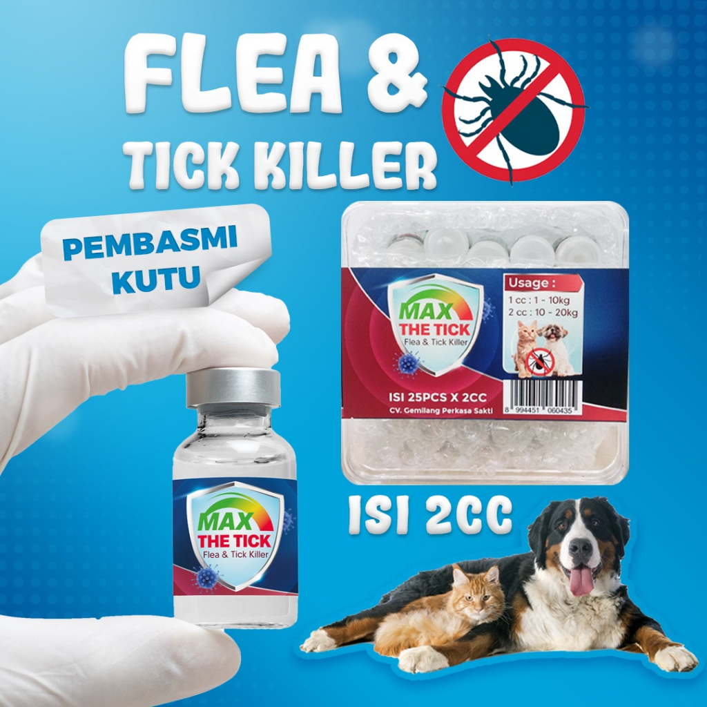 MAX The Tick 2cc Obat Tetes Kutu Tick 2cc Botol Kaca