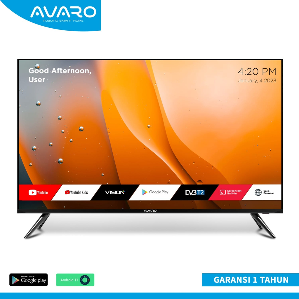 Avaro smart TV 43&quot; FHD android 11 garansi resemi