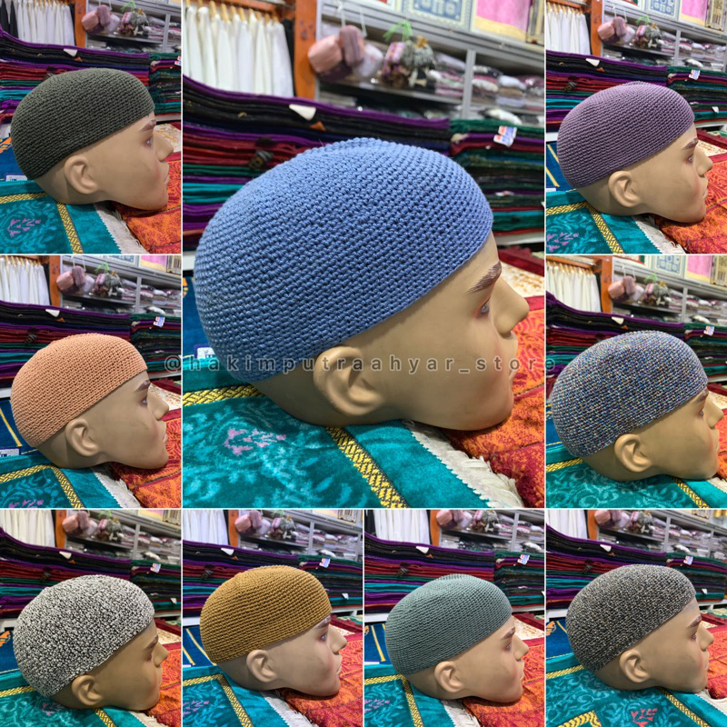GROSIR Kopiah Rajut Yaman | Peci Rajut Tebal Tanpa Sambungan