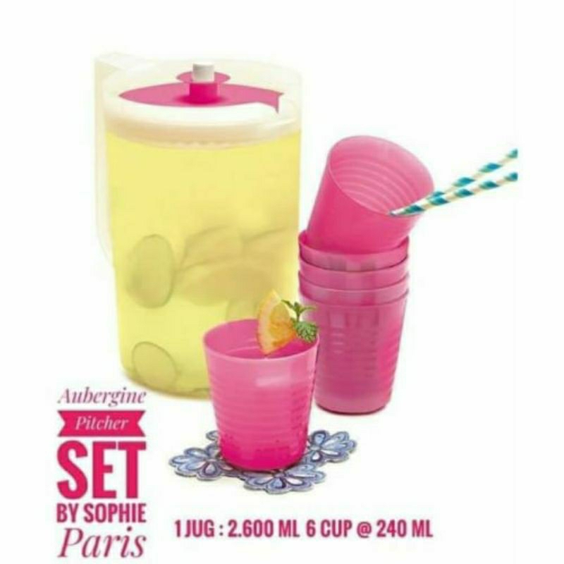 AUBERGINE PITCHER SET SUNDAY BY SOPHIE MARTIN PARIS