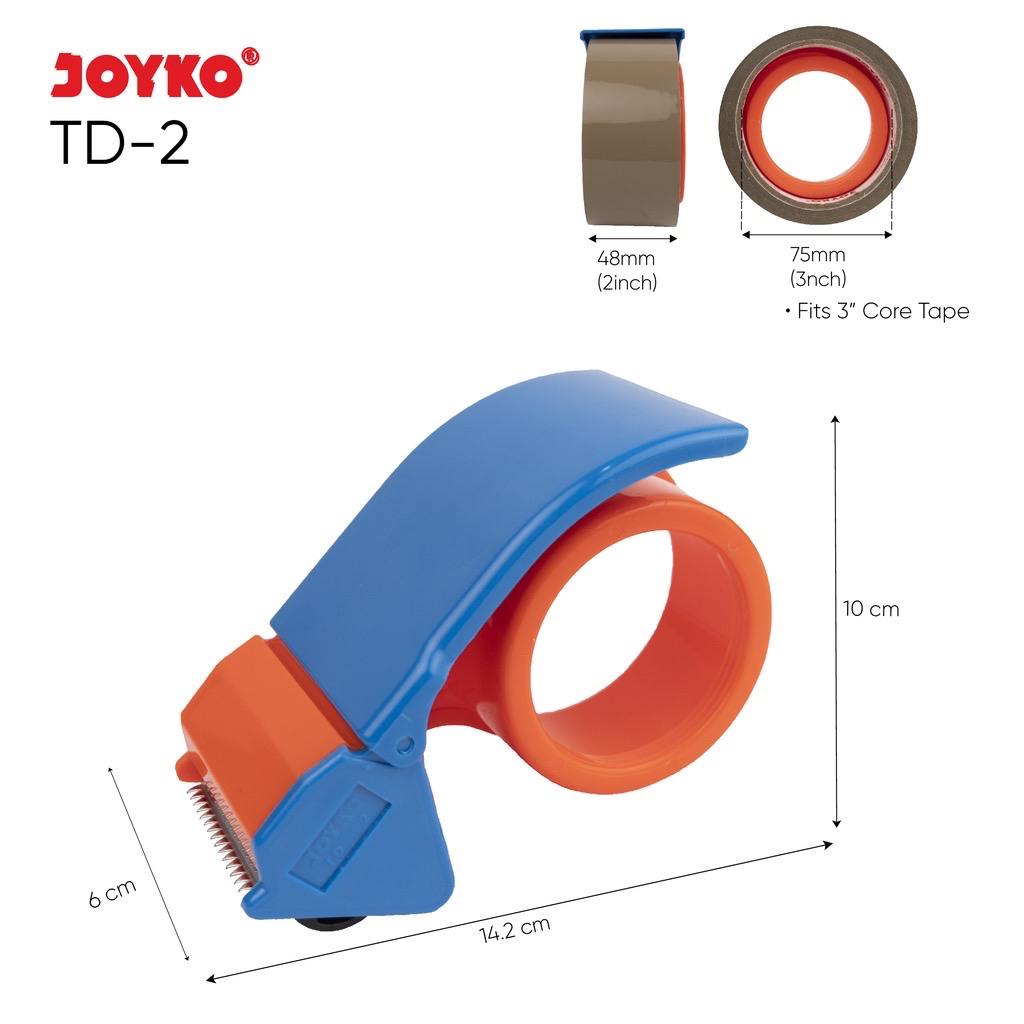 Tape Dispenser Lakban Plastik JOYKO TD2 / Pemotong Lakban TD-2/ Opp Tape Cutter /Tempat Lakban / Rumah Lakban