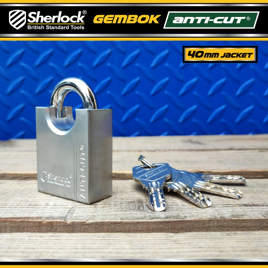 Gembok Original Sherlock Tools ANTI CUT 40 mm Jaket