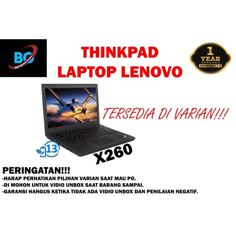 LAPTOP LENOVO X260 RAM VARIAN | LAPTOP MURAH SECOND CORE i7 CORE i5 BERGARANSI