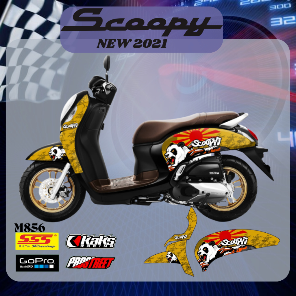 STIKER STRIPING MOTOR SCOOPY NEW TERBARU  2021 KODE M856 - Sticker Decal Print List Variasi  Motor H
